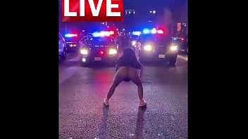 Hot girl twerking for police during black lives matter riot