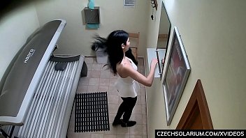 Yong Brunette Masturbating in Public Fitness