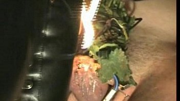 Balls and cock of slave gets shocks, burned with candlewax, stroked with nettles