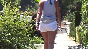 A Hot Mom goes for a Walk (See-through Shorts)