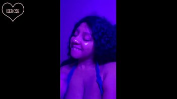 Ebony Teen Fucks Big White Cock and Licks Cum Off Big Natural Boobs