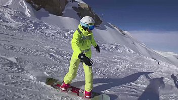 4K Public cumshot on mouth in ski lift Part 1, 2