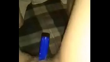 Teenage girl masturbating with pen