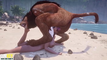 Busty bitch Breeds with Furry on the beach | Big Cock Monster | 3D Porn Wild Life