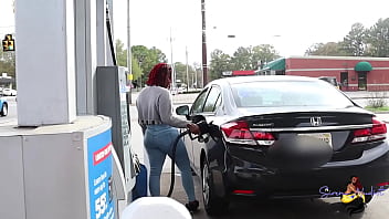 Gas station surprise fucking