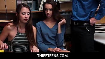 Teen Shoplifters Charity Crawford and Zoey Laine Banged Hard By Guard