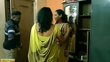 Tamil boy fucking his bhabhi and aunty together !! Desi amateur threesome sex!