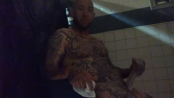 Jailhouse masturbation,  White guy, big dick, cum shot