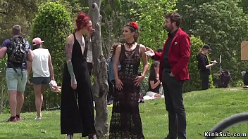 Alt mistress Silvia Rubi and master Steve Holmes walked Spanish hottie Julia Roca at Barcelona streets then suffered rope suspension