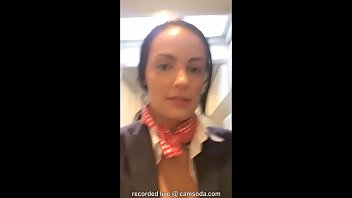 Flight attendant uses in-flight wifi to cam on camsoda!