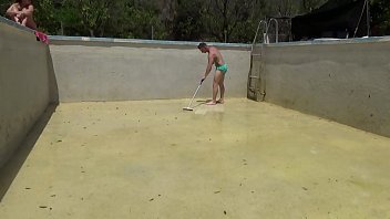 The guy who comes to clean the pool wants to clean something else for my exhibitionist sister who wants to fuck with me by recording them
