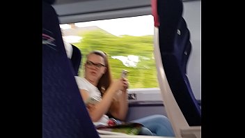 Could easy spunk on her face. Filmed on train don't  see me.