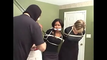 girl tied up and gagged in home