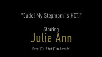 Naughty Stepmom, Julia Ann, spits all over her step son's throbbing hard dick, sucking the cum right out of his balls until he jets his jizz on her face! Full Video & Julia Live @ JuliaAnnLive.com